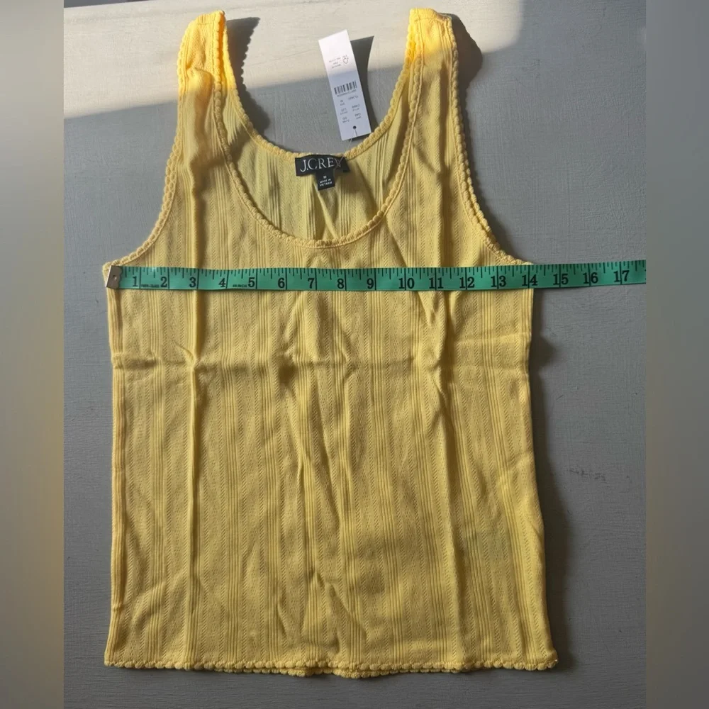 NWT JCREW 100% Cotton Pointelle tank top in Lemon Zest